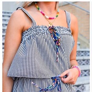 BUCKETLIST Monochrome Gingham Top, Size Small, Crop Top, NWOT, Fashion Forward